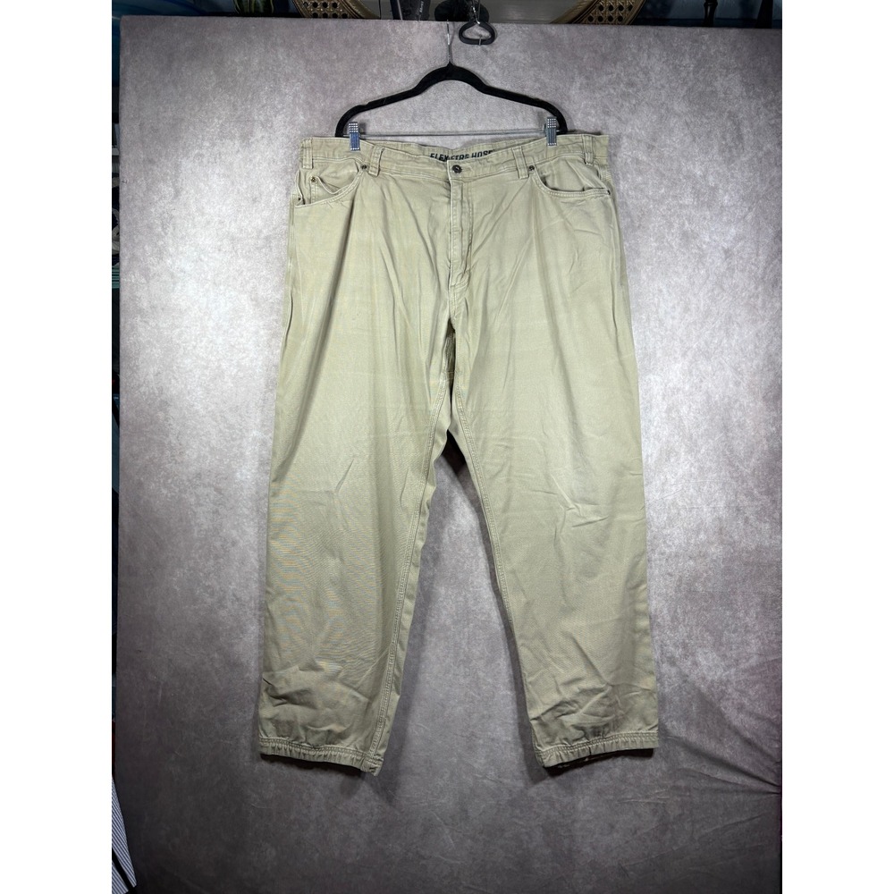 Duluth Trading Co Pants Mens 44x34 Khaki Flex Fire Hose Relaxed Workwear Cargo